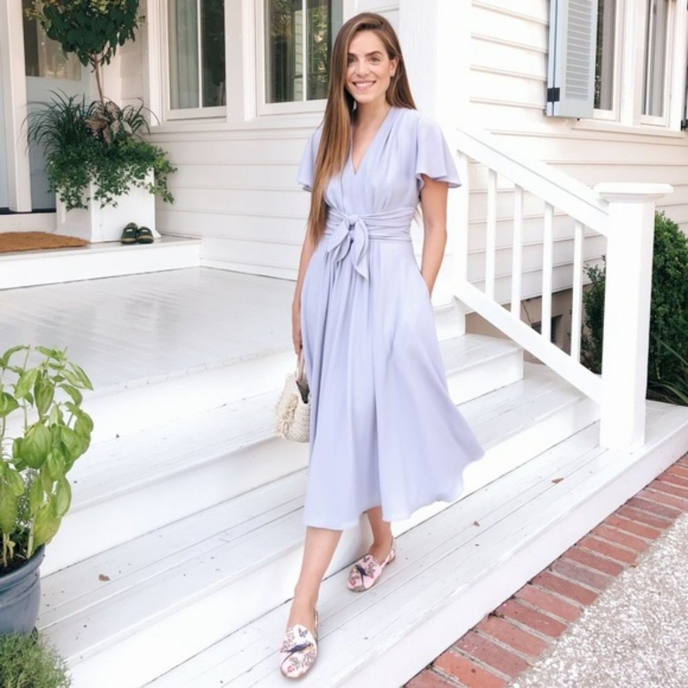 Gal Meets Glam Lavender Midi Dress